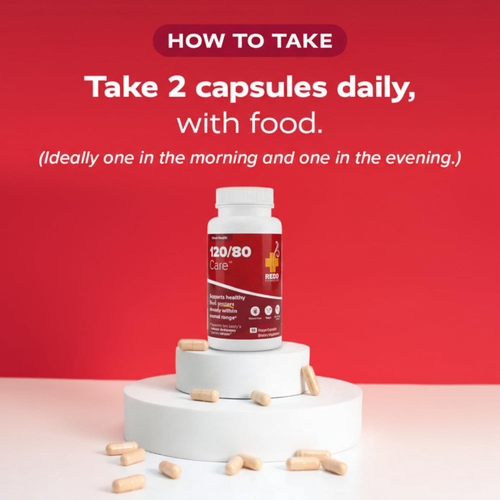 Redd Remedies 120/80 Care bottle label showcases clean ingredients