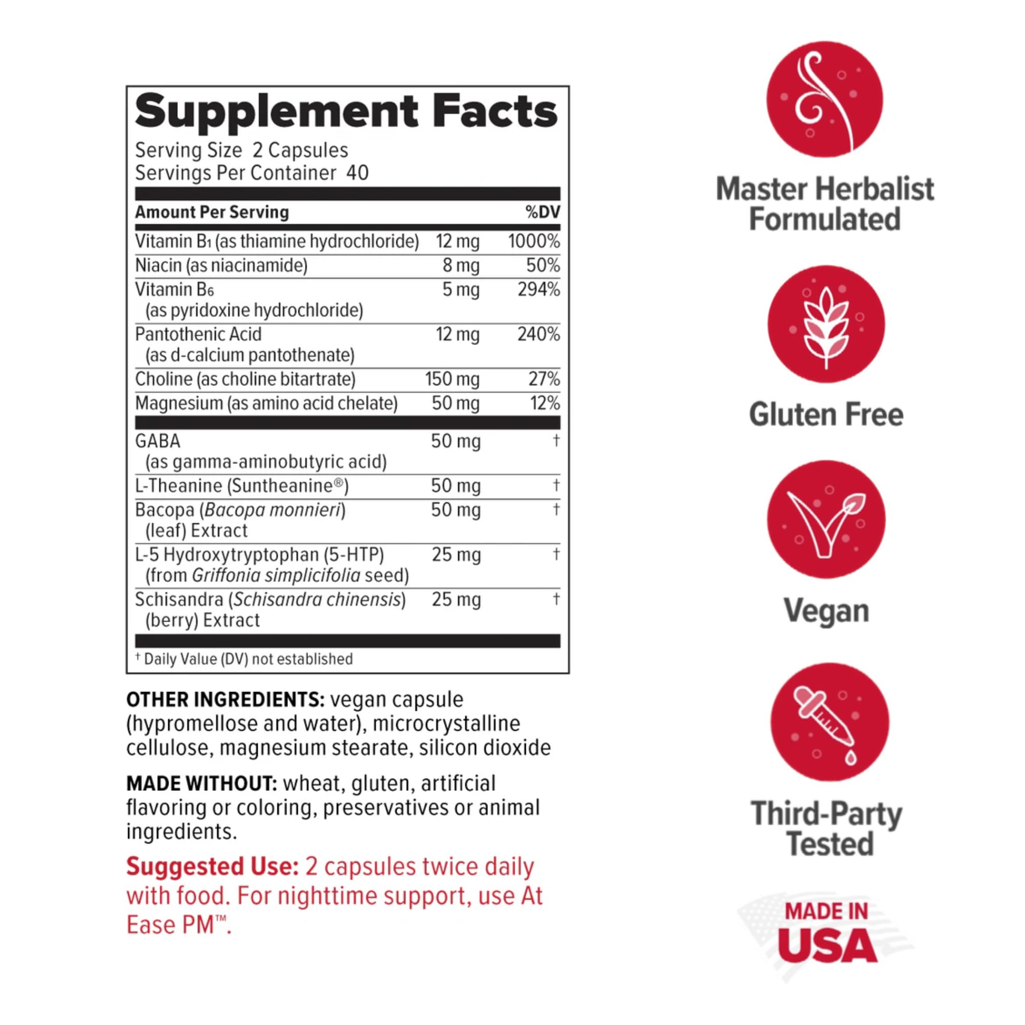 Redd Remedies at Ease 80 vegan capsules ready to take