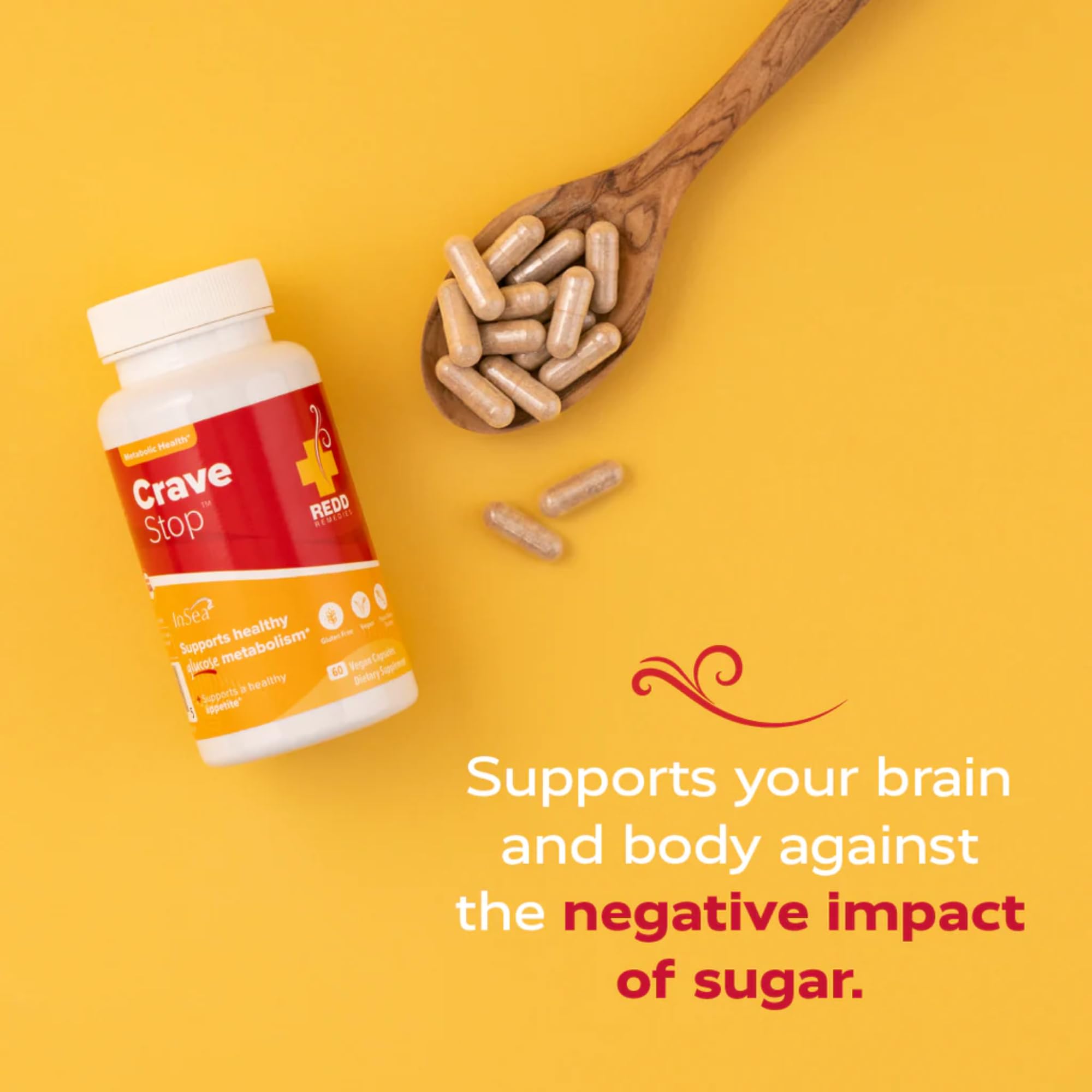 Redd Remedies Crave Stop ingredients blend featuring gymnema and ginseng synergy