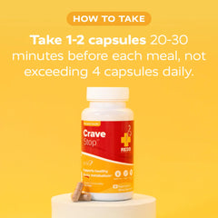 Redd Remedies Crave Stop on a plate scene suggests easy pre-meal routine