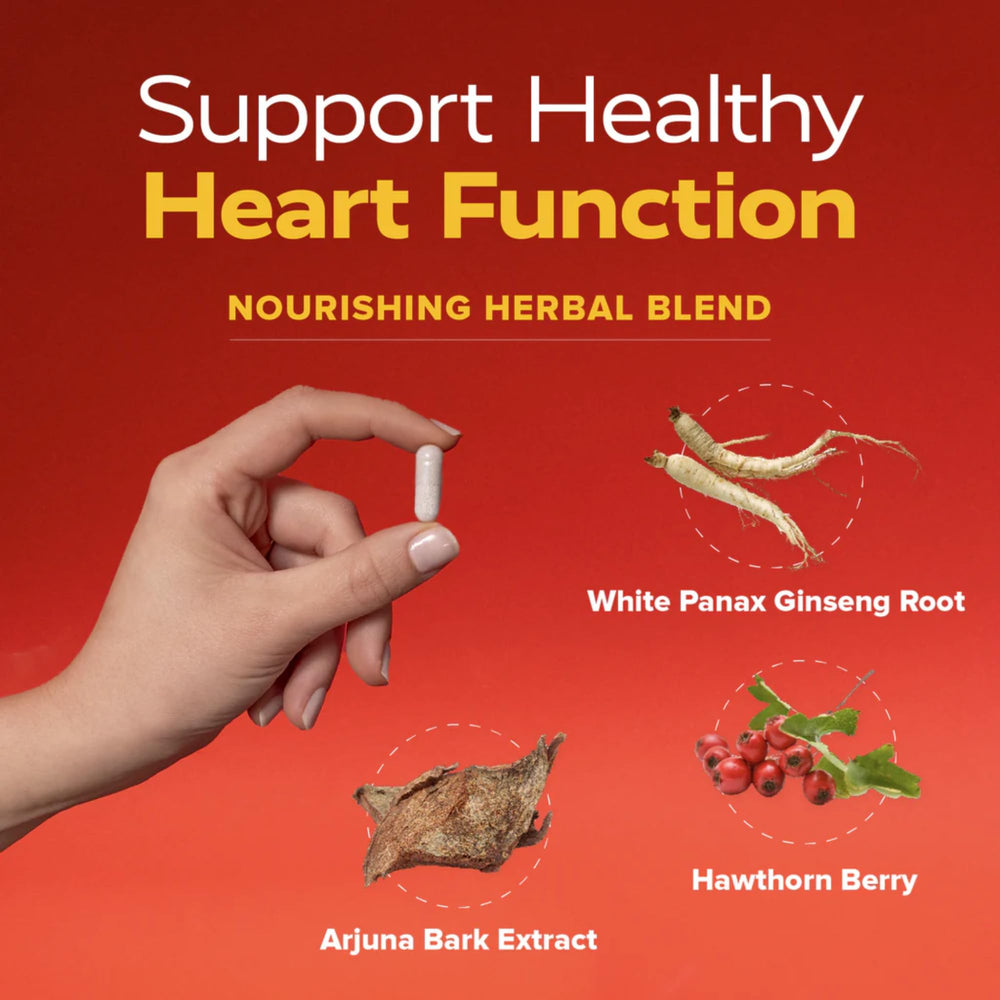 Redd Remedies Heart Strong ingredients panel featuring CoQ10 and magnesium for muscle support
