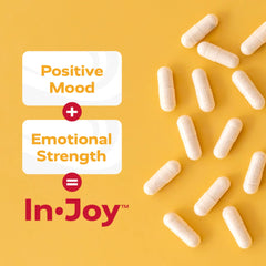 Redd Remedies In Joy label close-up featuring 5-HTP and herbs for emotional balance.
