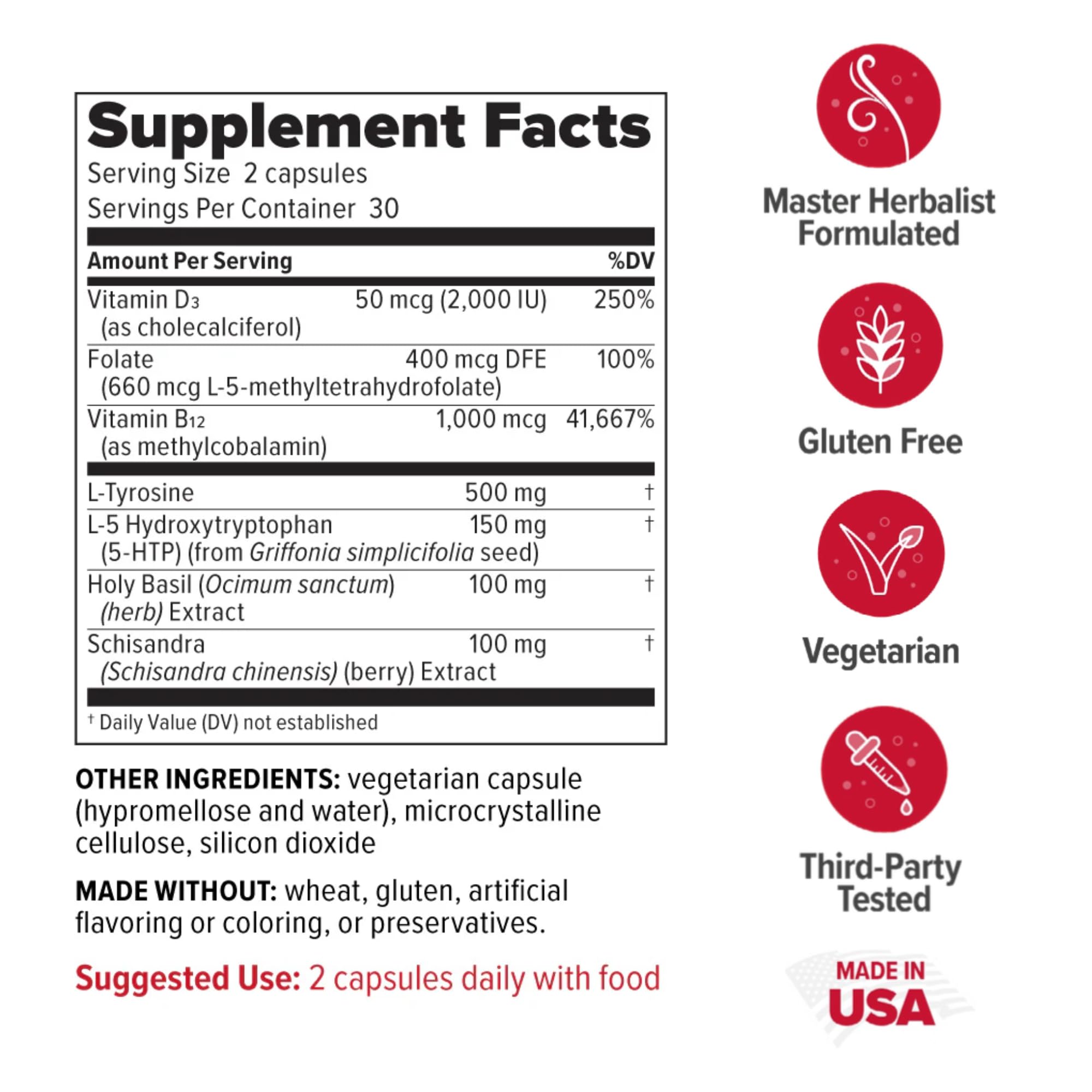 Redd Remedies In Joy pills close-up showing capsules for daily mood support.