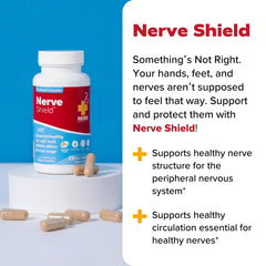 Redd Remedies Nerve Shield bottle on desk for daily routine.