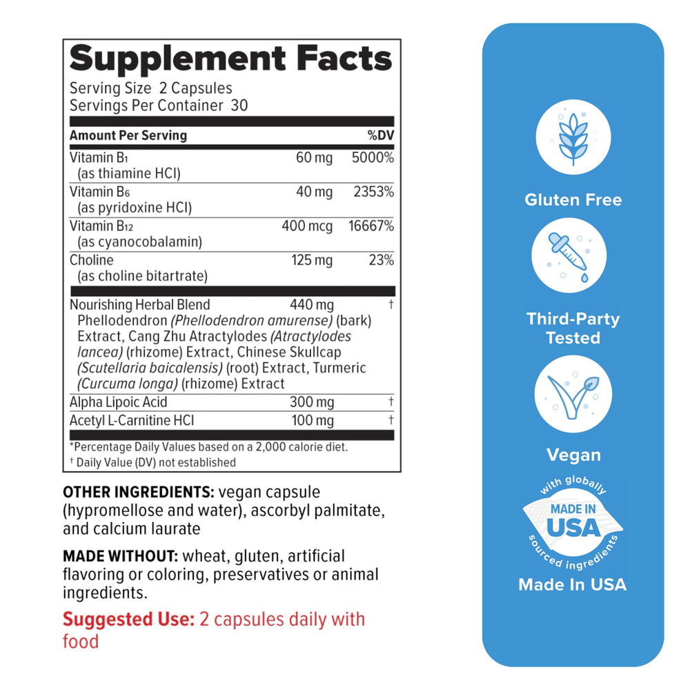 Redd Remedies Nerve Shield capsules arranged to highlight plant-based formula