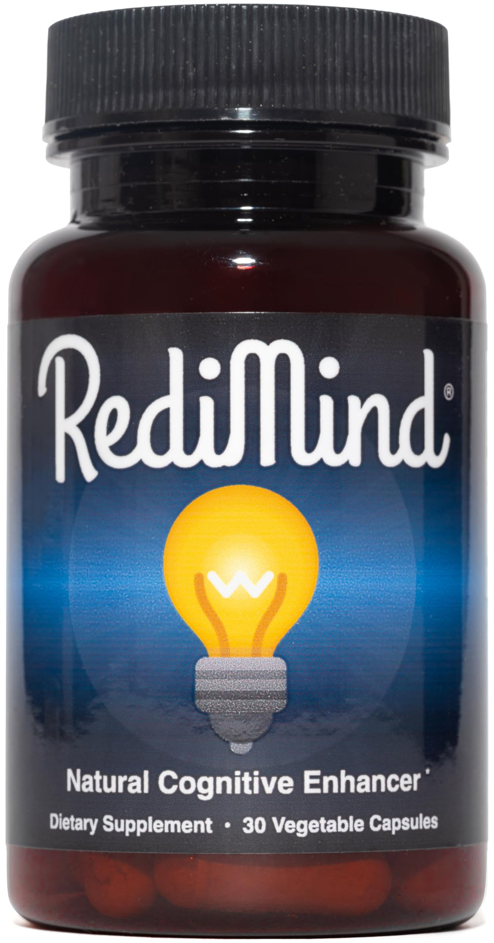 RediMind bottle front with branding suggesting enhanced focus for daily tasks