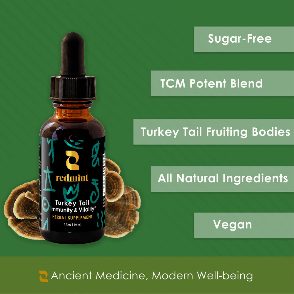 Redmint package scene hints immune support and digestive balance for daily life.