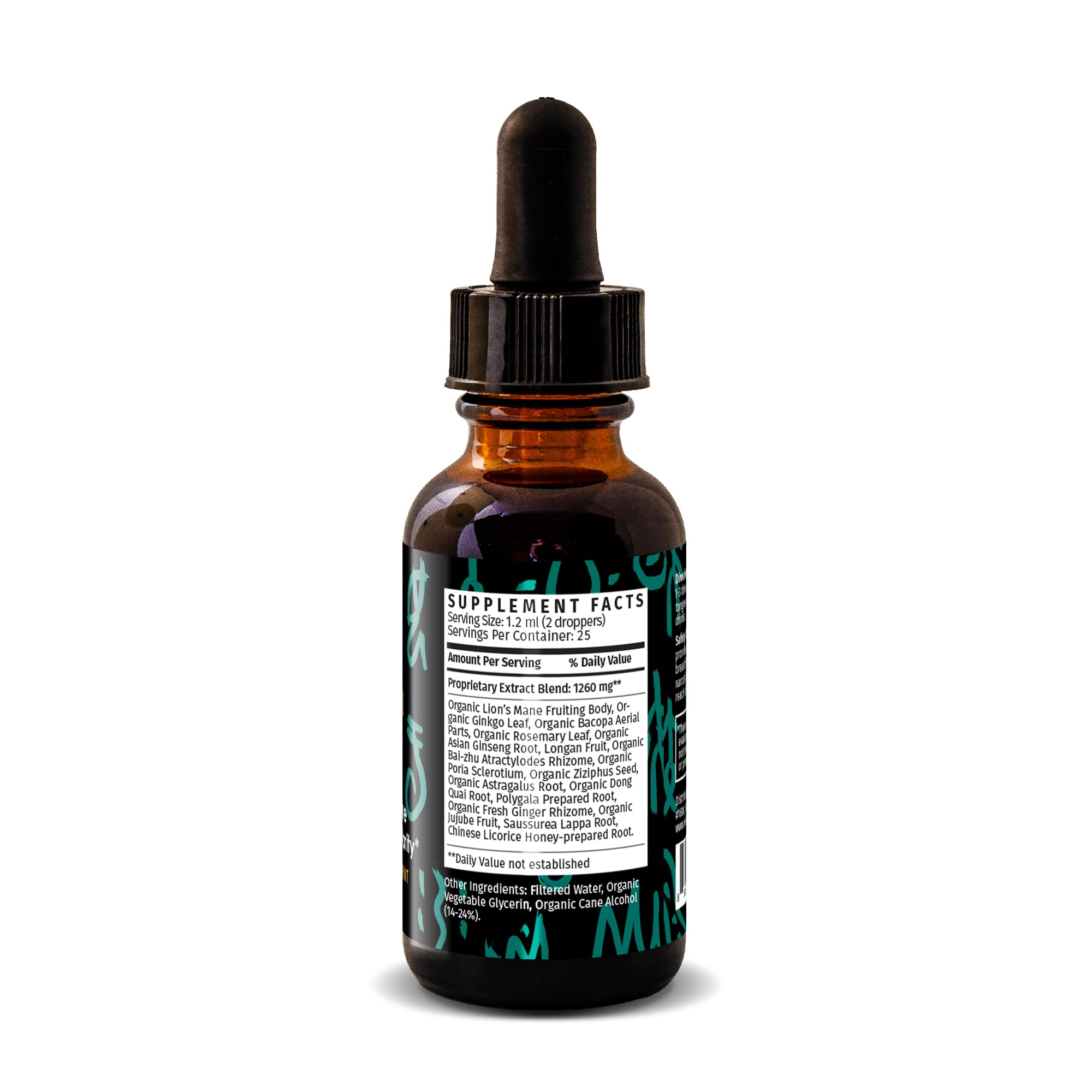 Redmint Lion's Mane tincture pour for easy dosing and clarity