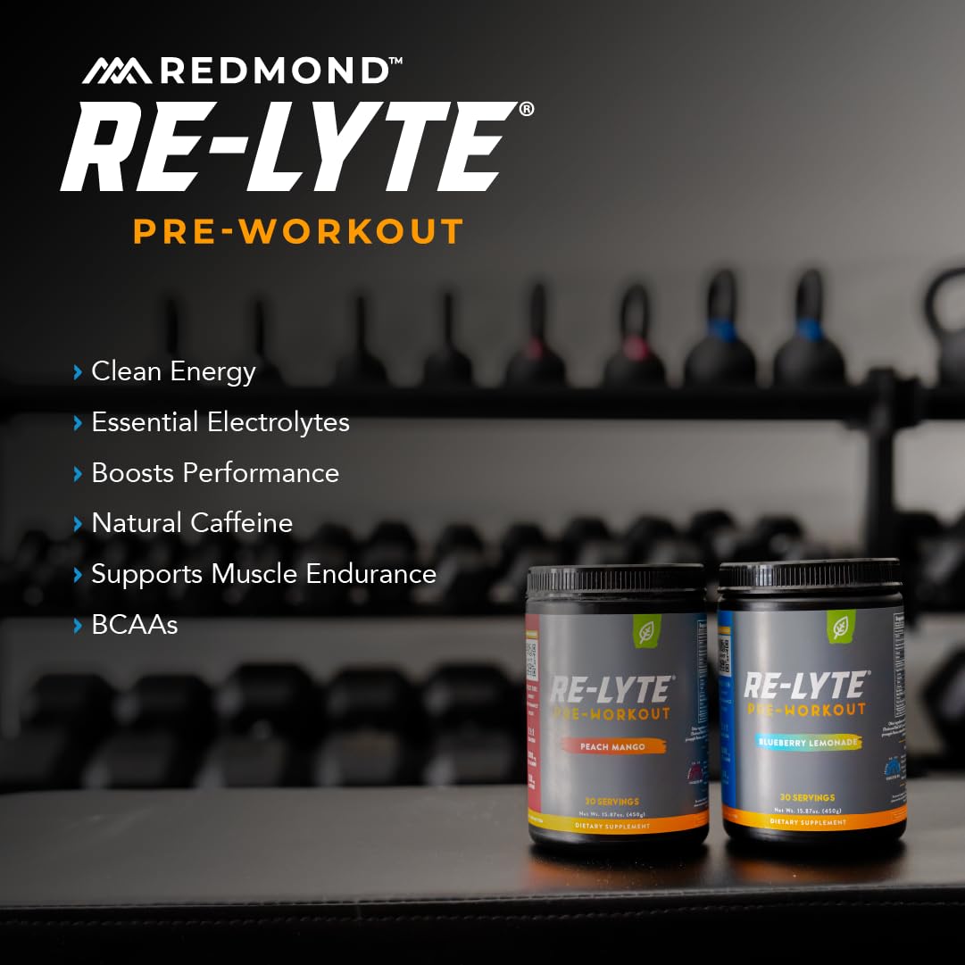 REDMOND Re-Lyte pre-workout drink glass prepared for training session.