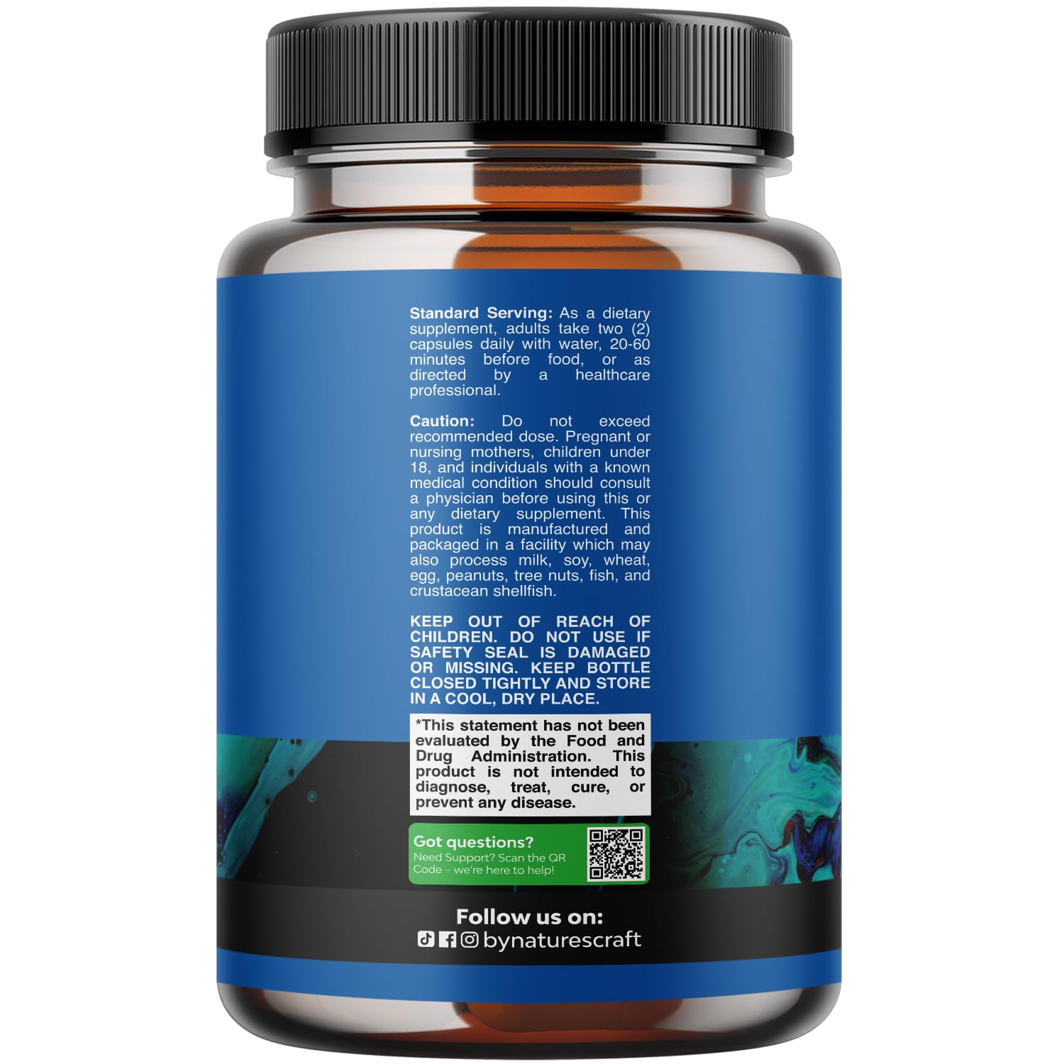 Reduced Glutathione with Milk Thistle capsules closeup showing 1000mg per serving