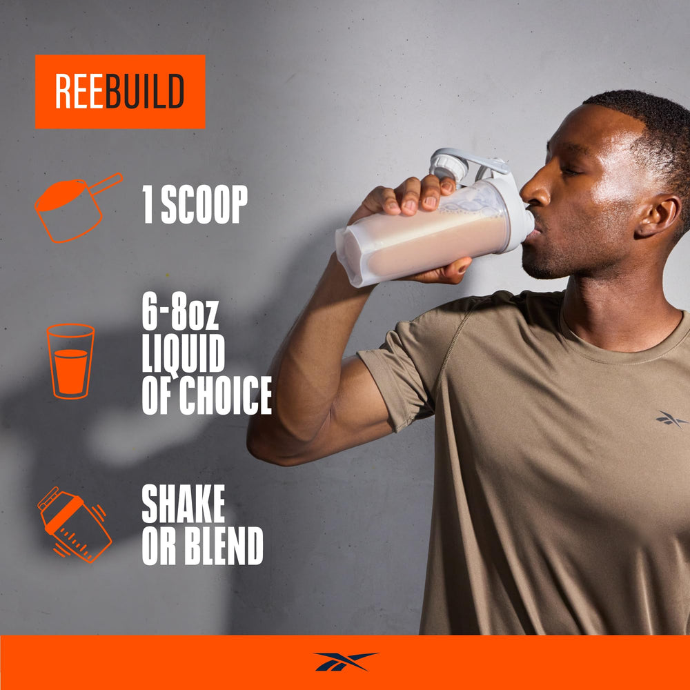 Close-up of REEBUILD nutrition facts for informed choices.