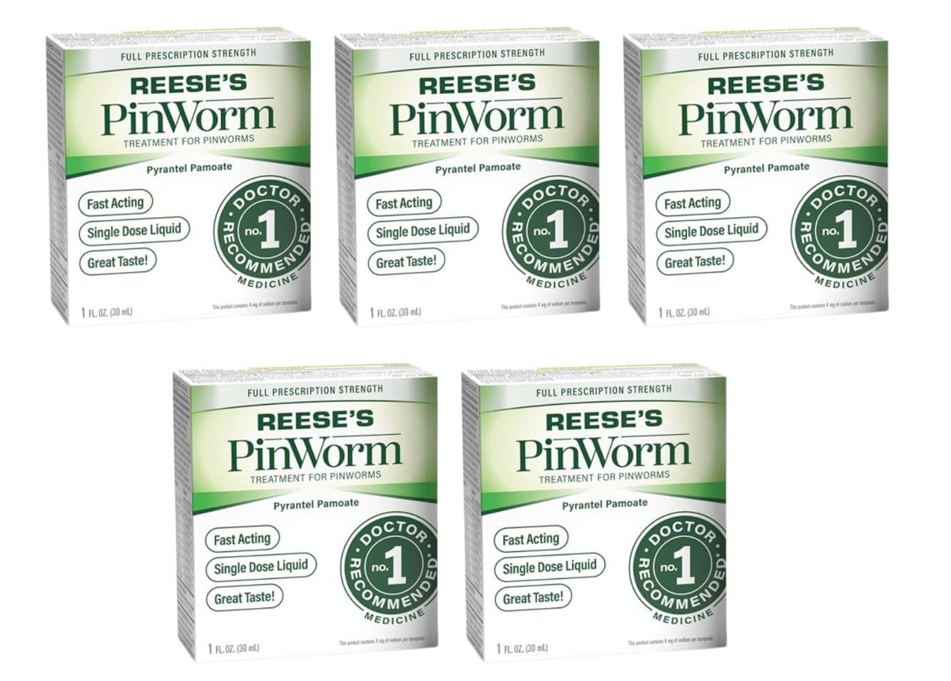 REESE'S PINWORM liquid bottle for easy family dosing.
