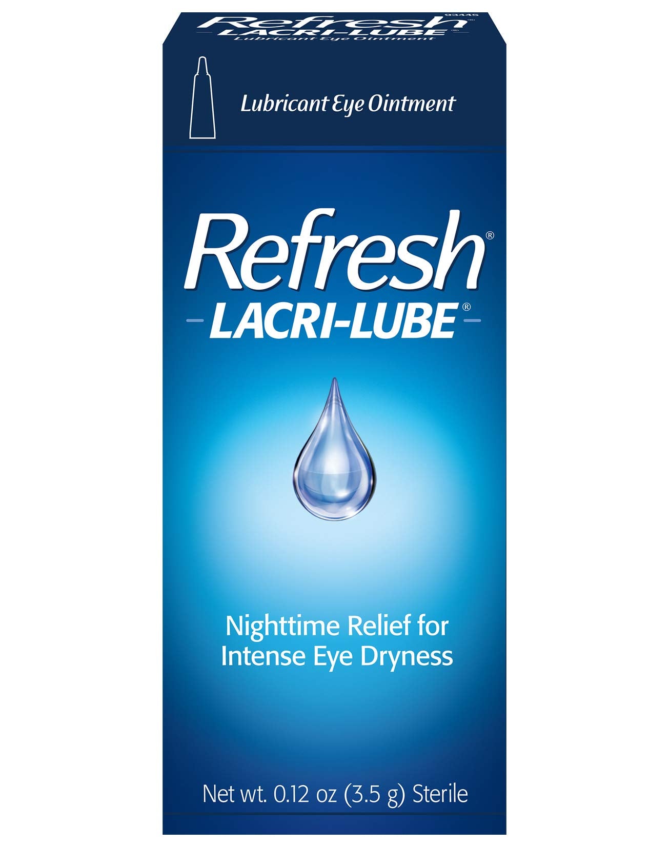 Refresh Lacri-Lube bottle on nightstand ready for simple application.