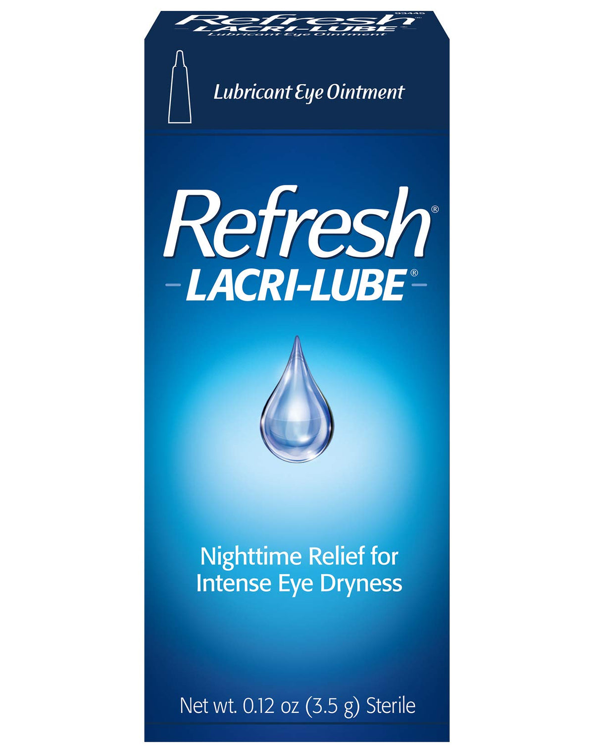 Refresh Lacri-Lube packaging shown for convenient nighttime use.