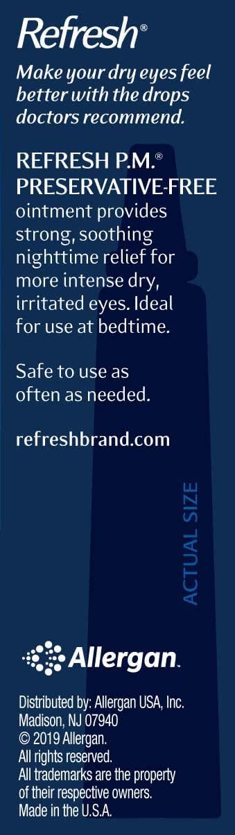 Refresh P.M nighttime-relief visual emphasizing protection during sleep