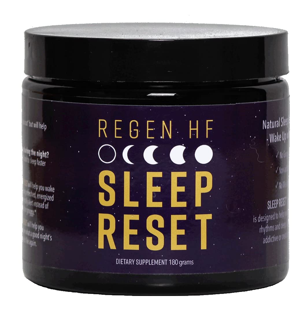 Regen HF Sleep Reset bottle front view, showcasing natural sleep support.
