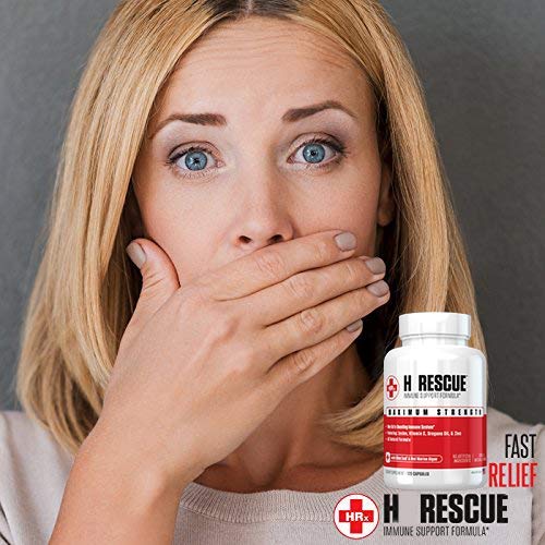 H Rescue label design highlighting immune support ingredients.