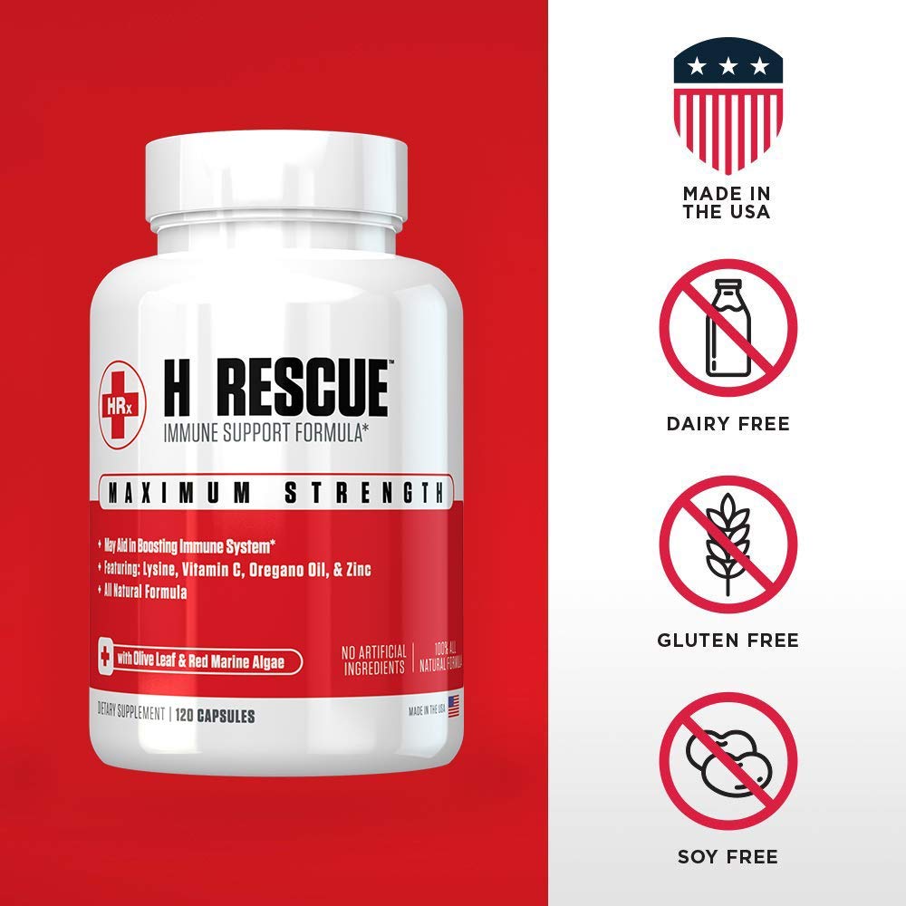 H Rescue packaging front showcasing USA-made GMP quality.