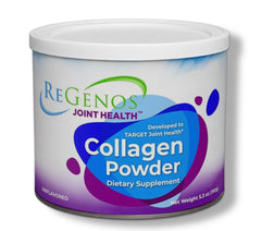 ReGenos Joint Health unflavored powder with scoop for easy mixing.