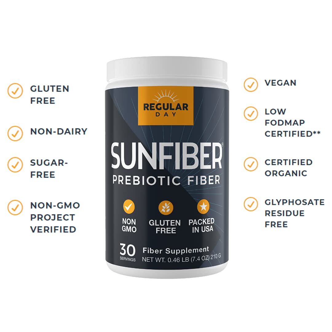 REGULAR DAY Sunfiber stirred into yogurt shows easy breakfast enhancement.