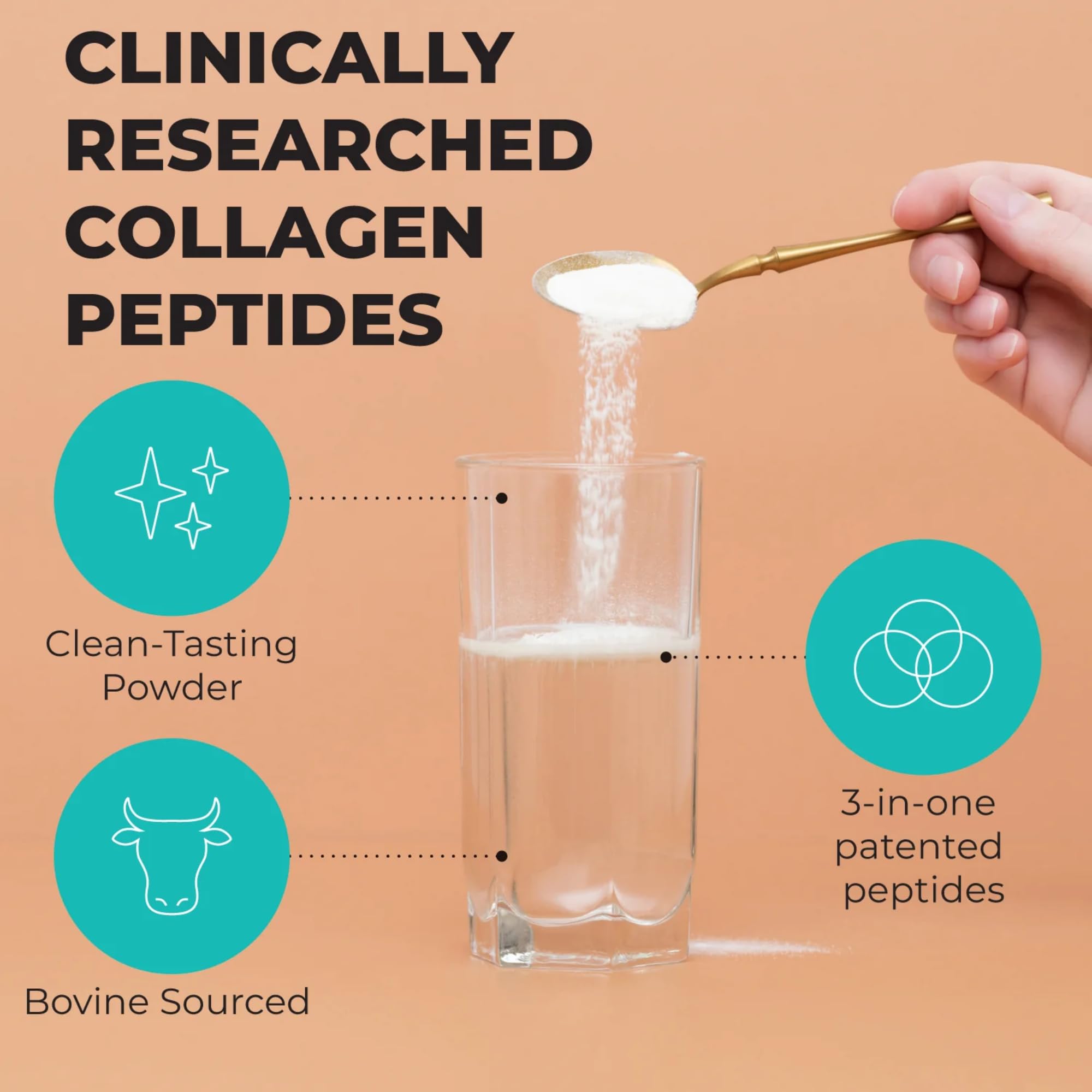 Reignite Wellness collagen peptides in tea for smooth mix