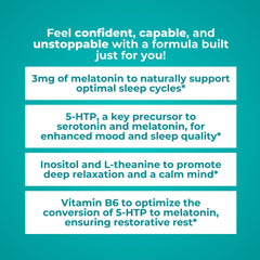 Melatonin ingredient depiction for nightly relaxation support