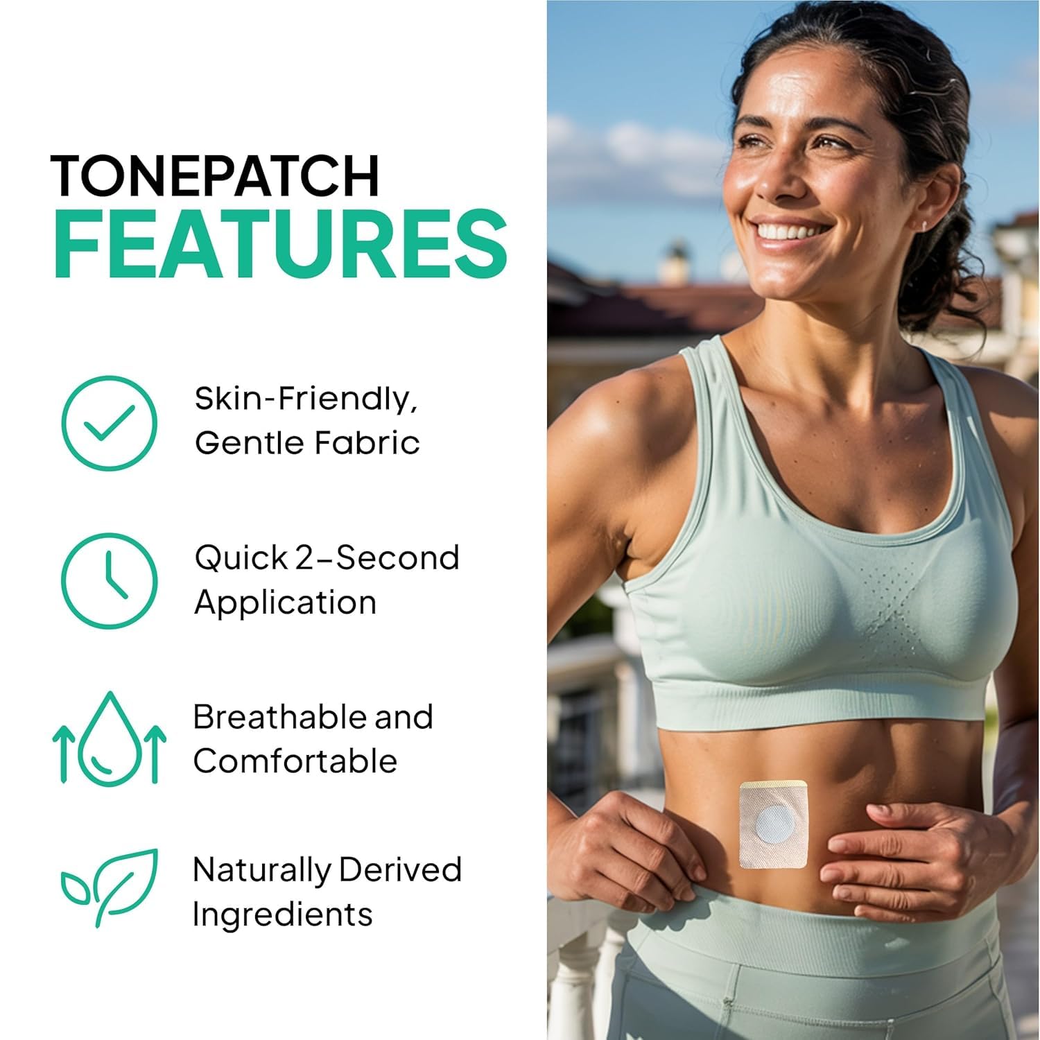 Rejuvacare TonePatch close-up texture showing soft, flexible layer.