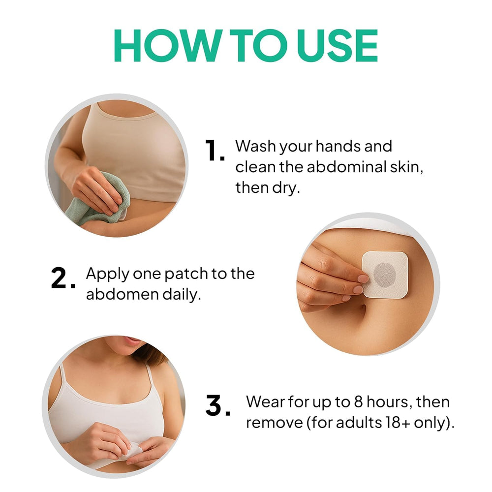 Rejuvacare TonePatch worn discreetly under clothing for anytime use.