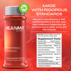 Rejuvant AKG Longevity GMP-seal signals quality and safety.