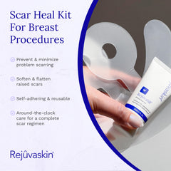 Rejuvaskin medical tape securing silicone sheets for secure wear.