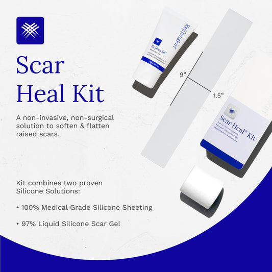 RejuvaSil gel tube shown for targeted scar care and absorption.