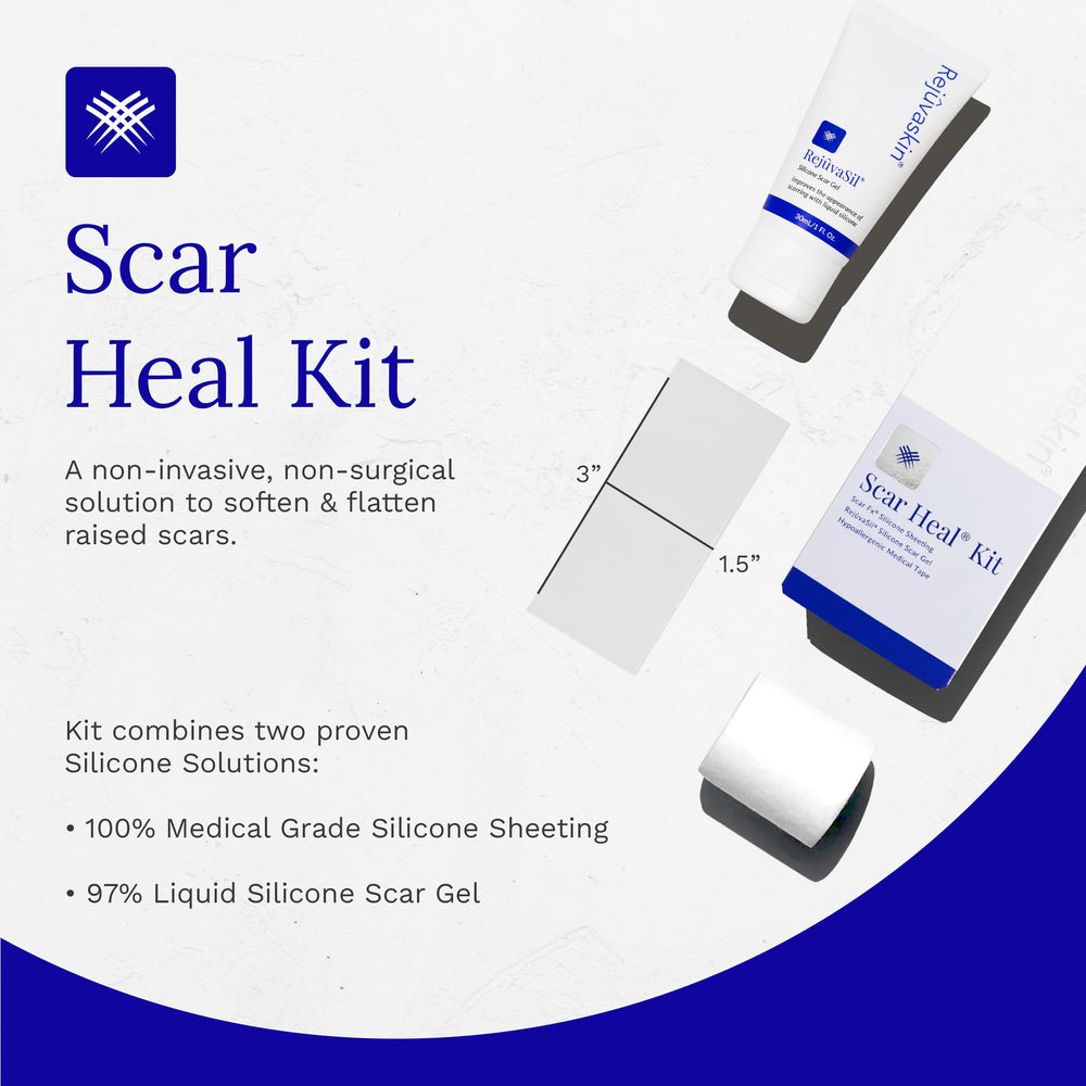 RejuvaSil scar gel being applied to soften scar texture and support healing.