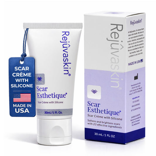 RejuvaSil silicone scar gel being applied to a postoperative scar for smoother skin