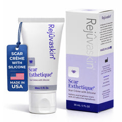 RejuvaSil silicone scar gel being applied to a postoperative scar for smoother skin