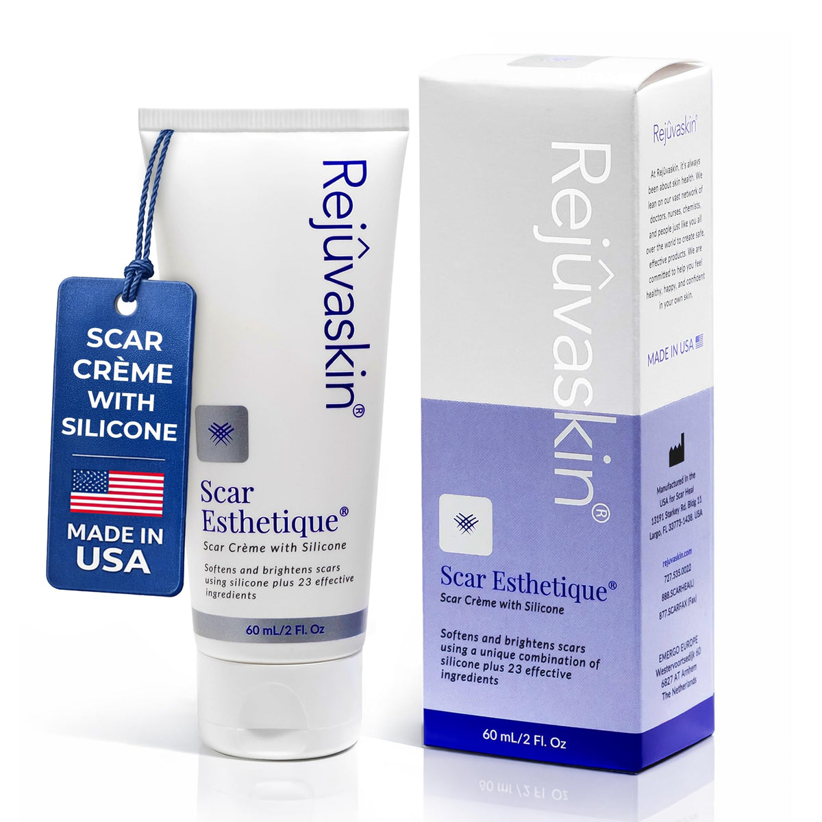 Rejuvaskin Scar Esthetique bottle pump for easy daily scar care application