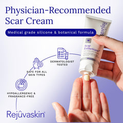 Rejuvaskin Scar Esthetique packaging box signals physician-friendly scar care