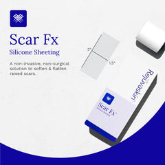 Sheet cut to fit applied over scar for a tailored look