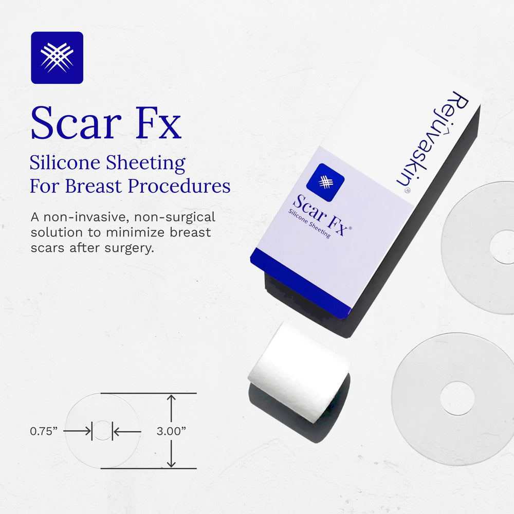 Rejuvaskin Scar Fx self-adhering silicone close-up, conforms to curves for comfortable wear