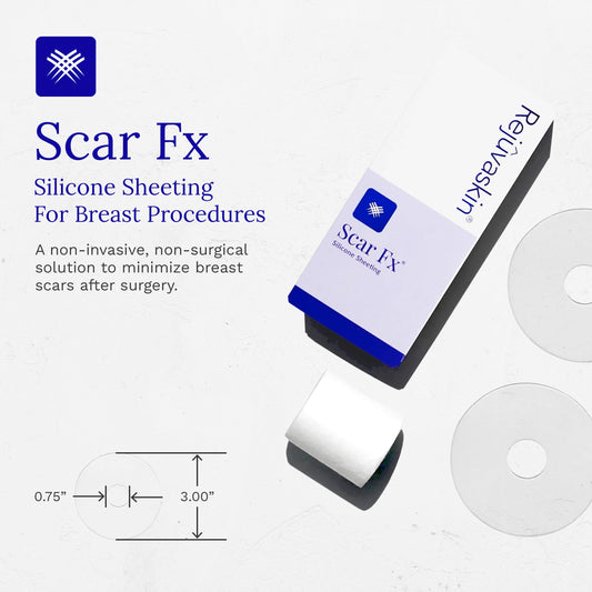 Rejuvaskin Scar Fx self-adhering silicone close-up, conforms to curves for comfortable wear