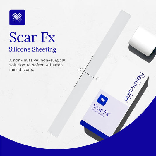 Rejuvaskin Scar Fx sheet being cut to fit, customizable scar care