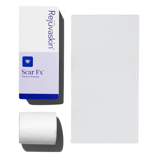 Rejuvaskin Scar FX sheet on a large scar for comfortable nighttime care