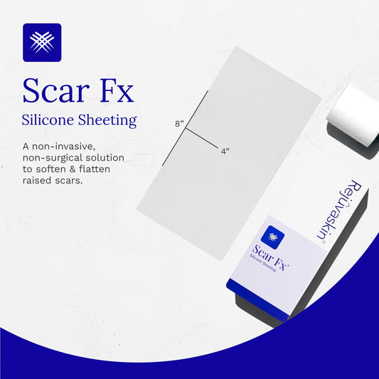 Soft silicone material of Scar FX sheet conforms to skin
