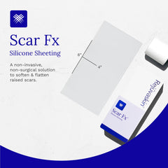 Soft silicone material of Scar FX sheet conforms to skin