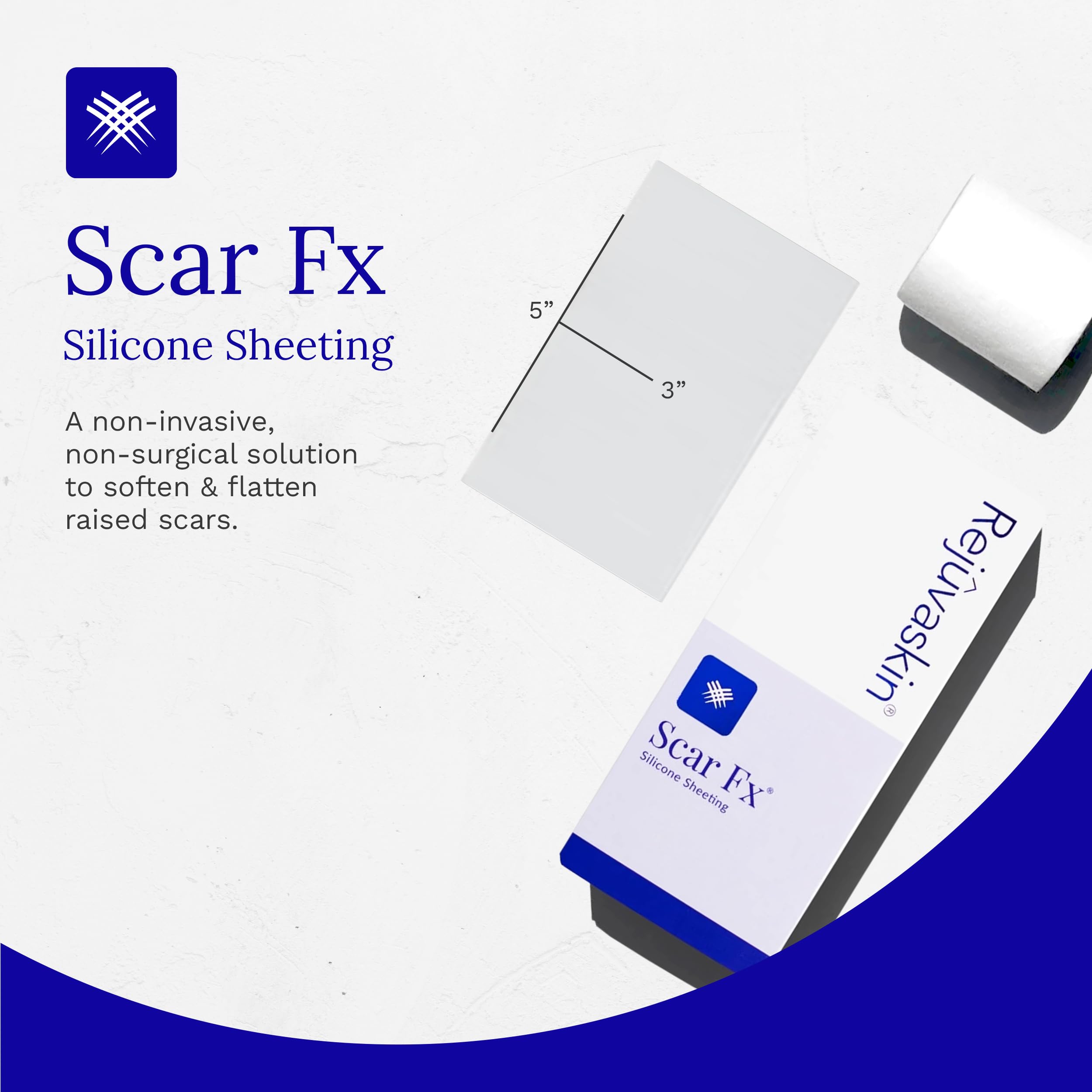 Close-up of Rejuvaskin Scar Fx silicone sheet’s soft, self-adhering material for comfort