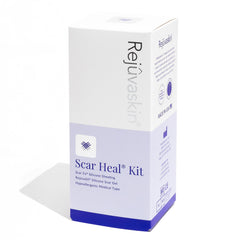 Rejuvaskin Scar Heal Kit silicone sheet covers a long scar for overnight hydration.