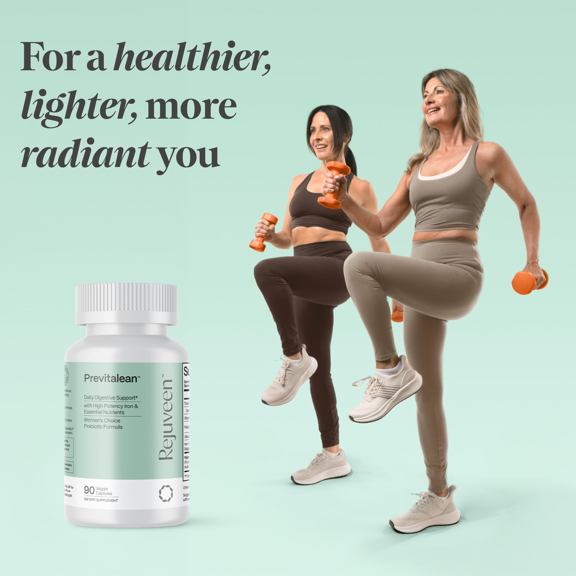 Rejuveen Previtalean packaging hero communicates a healthy lifestyle.