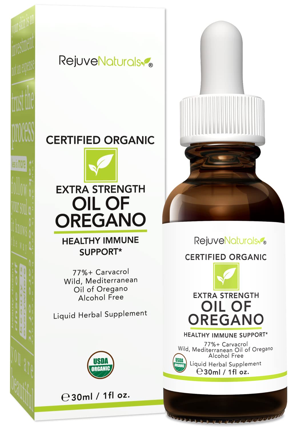 Close-up of the dropper releasing oregano oil for precise dosing.