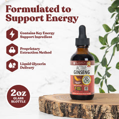Rejuvica Health Active Ginseng dropper ready for easy dosing on tongue