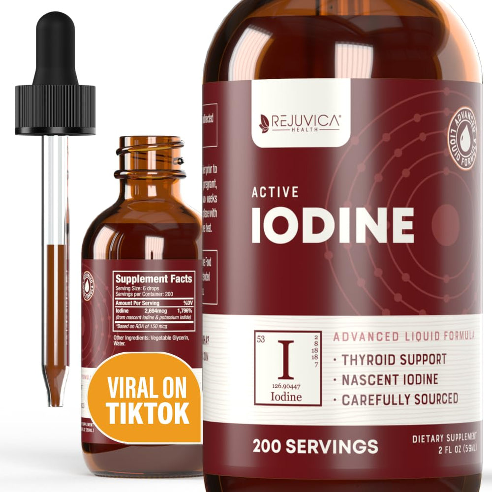 Rejuvica Active Iodine Drops bottle shown for daily wellness support