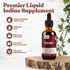 Dropper pouring Rejuvica Active Iodine Drops for easy use